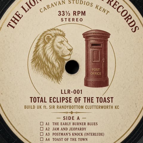 LLR-001, the vinyl label — 33⅓ rpm, one stamp per track